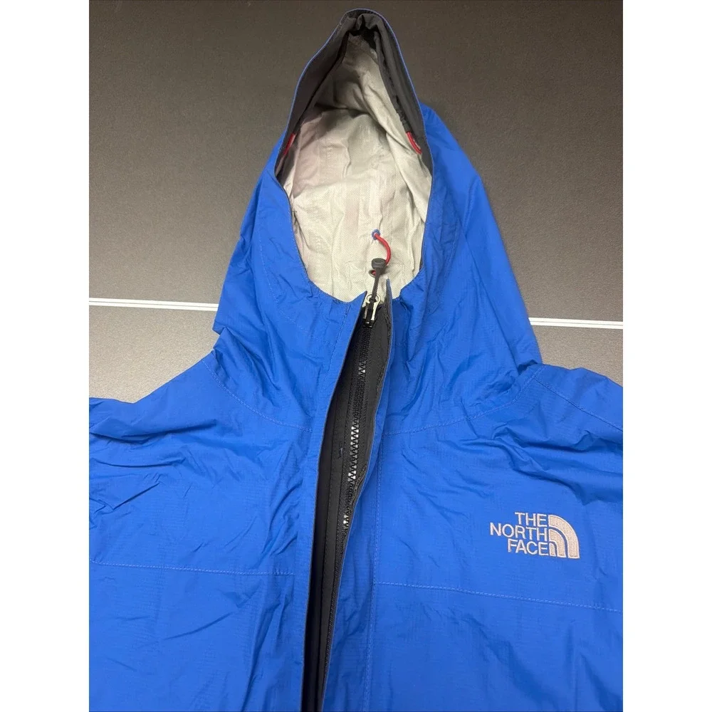The North Face HyVent DT Blue Rain Jacket Hooded Ripstop Shell Mens M